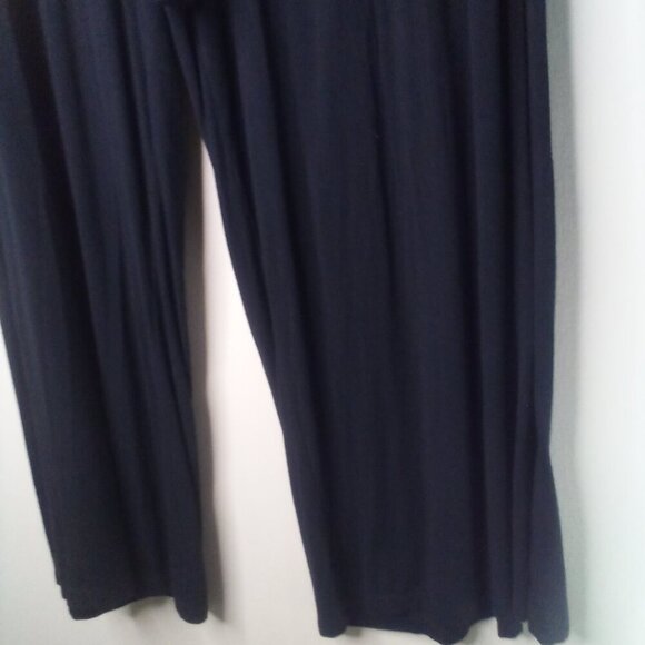 New York & Co Pants Women XL Cropped Wide Leg Attached Belt Stretch Black - Picture 6 of 14